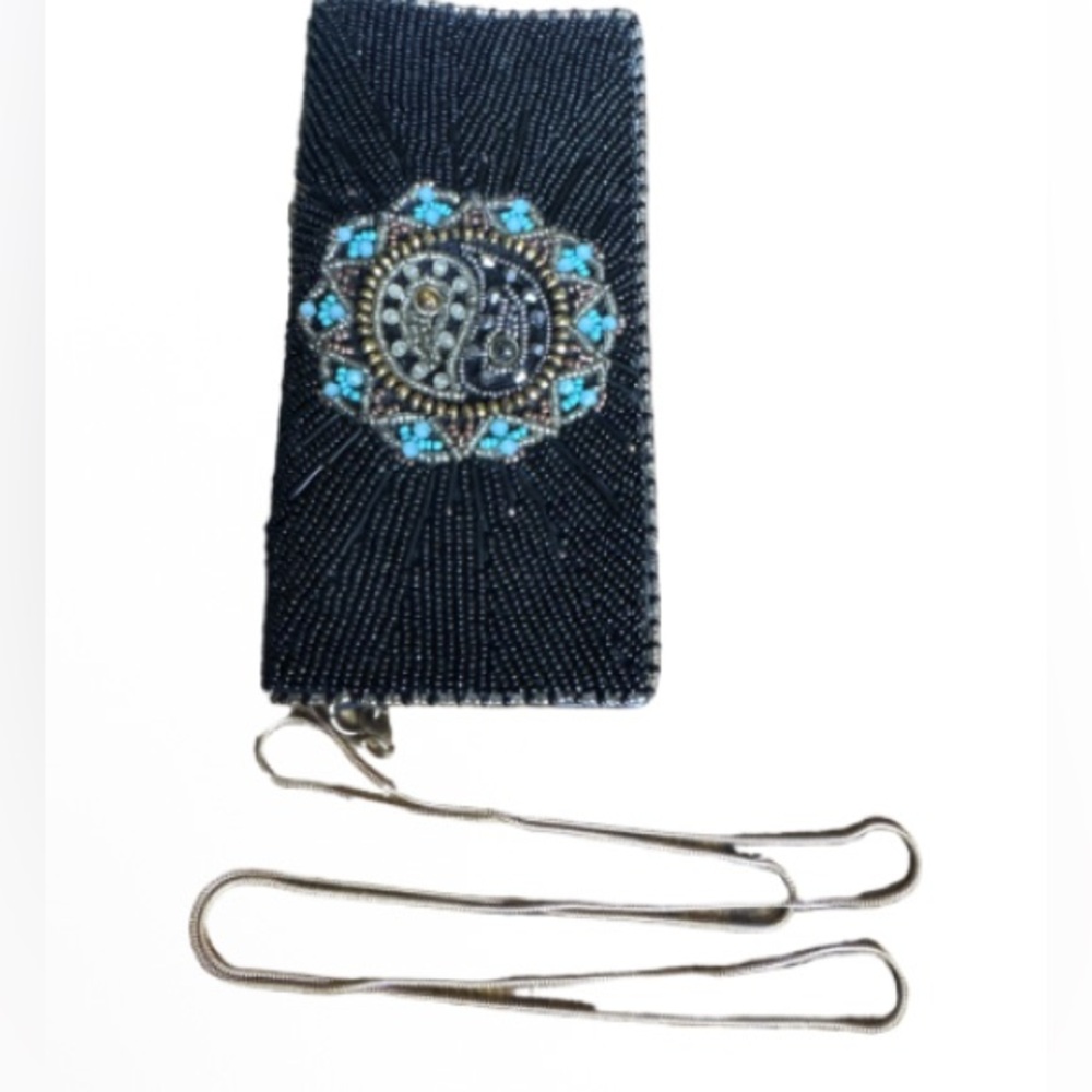 Mary Frances Black Beaded harmony convertible crossbody  wallet